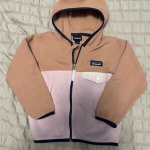 Patagonia Toddler 2T Fleece Hoodie - Light Pink and Tan